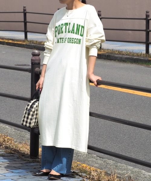 cepo（セポ）の「フットボールカットワンピース（ワンピース・レディース・オフホワイト/ブルー/チャコール・M）」の2枚目の写真