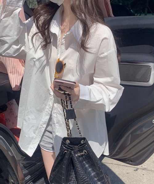 HALEY PESCA（ヘーリーペスカ）の「HALEY PESCA/ストライプカジュアルシャツ（シャツ/ブラウス・レディース・ホワイト/グリーン/ピンク・FREE）」の2枚目の写真