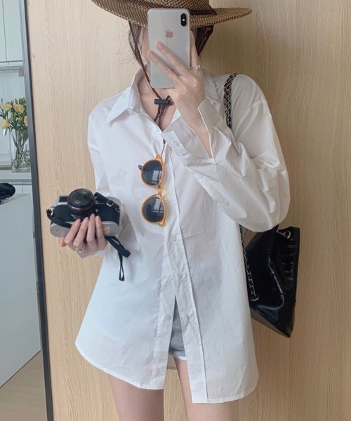 HALEY PESCA（ヘーリーペスカ）の「HALEY PESCA/ストライプカジュアルシャツ（シャツ/ブラウス・レディース・ホワイト/グリーン/ピンク・FREE）」の6枚目の写真