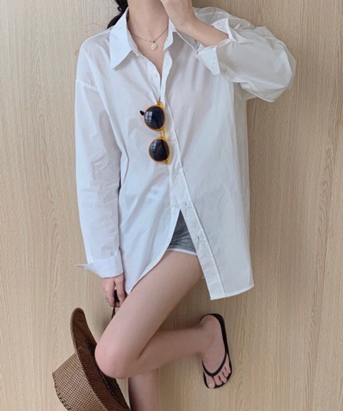 HALEY PESCA（ヘーリーペスカ）の「HALEY PESCA/ストライプカジュアルシャツ（シャツ/ブラウス・レディース・ホワイト/グリーン/ピンク・FREE）」の5枚目の写真