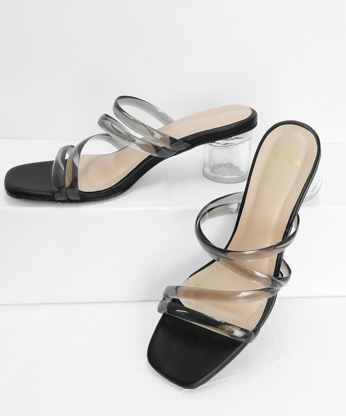 minia(ミニア)の「クリアヒールチューブサンダル ◇(サンダル・レディース・アイボリー/ブラック/ブラウン・S/M/L/LL)」の16枚目の写真