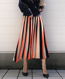 Q | マルチストライプニットスカート(スカート)