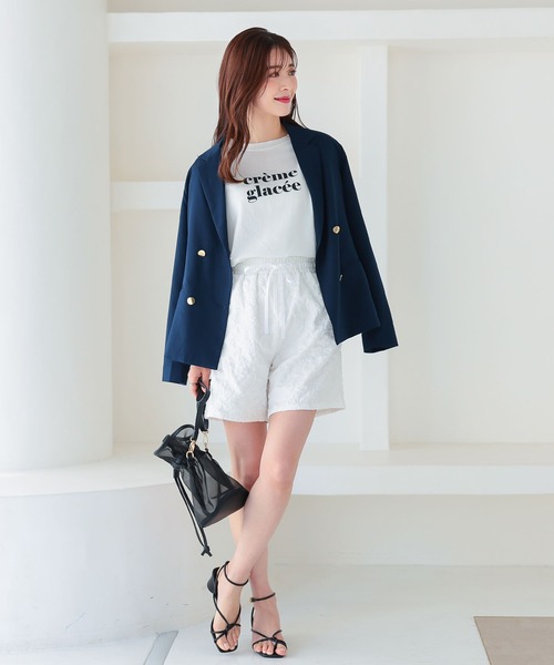 KOBE LETTUCE（コウベレタス）の「ふくれジャガードショートパンツ（その他パンツ・レディース・ブラック/オフホワイト・FREE）」の9枚目の写真