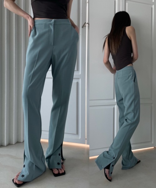 Didot.showroom（ディドット ショールーム）の「サイドボタンフレアスラックス（スラックス・レディース・ブラック/ミント・S/M）」の19枚目の写真