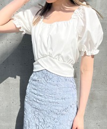 titty＆Co. PETIT by poyo（ティティーアンドコープティバイポヨ）の「【titty&Co.PETIT by POYO】バックリボンパフスリーブブラウス（シャツ/ブラウス）」