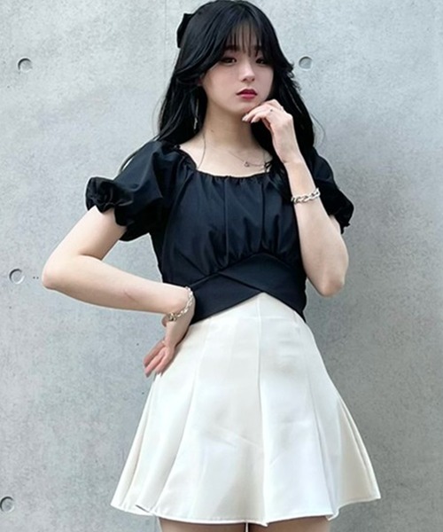 titty＆Co. PETIT by poyo（ティティーアンドコープティバイポヨ）の「【titty&Co.PETIT by POYO】バックリボンパフスリーブブラウス（シャツ/ブラウス・レディース・ブラック/ホワイト・FREE）」の8枚目の写真