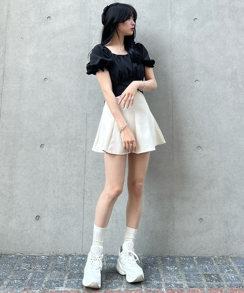 titty＆Co. PETIT by poyo（ティティーアンドコープティバイポヨ）の「【titty&Co.PETIT by POYO】バックリボンパフスリーブブラウス（シャツ/ブラウス・レディース・ブラック/ホワイト・FREE）」の11枚目の写真