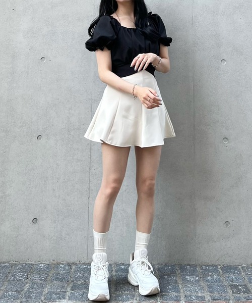 titty＆Co. PETIT by poyo（ティティーアンドコープティバイポヨ）の「【titty&Co.PETIT by POYO】バックリボンパフスリーブブラウス（シャツ/ブラウス・レディース・ブラック/ホワイト・FREE）」の12枚目の写真