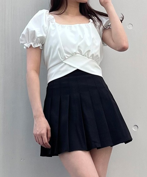 titty＆Co. PETIT by poyo（ティティーアンドコープティバイポヨ）の「【titty&Co.PETIT by POYO】バックリボンパフスリーブブラウス（シャツ/ブラウス・レディース・ブラック/ホワイト・FREE）」の14枚目の写真