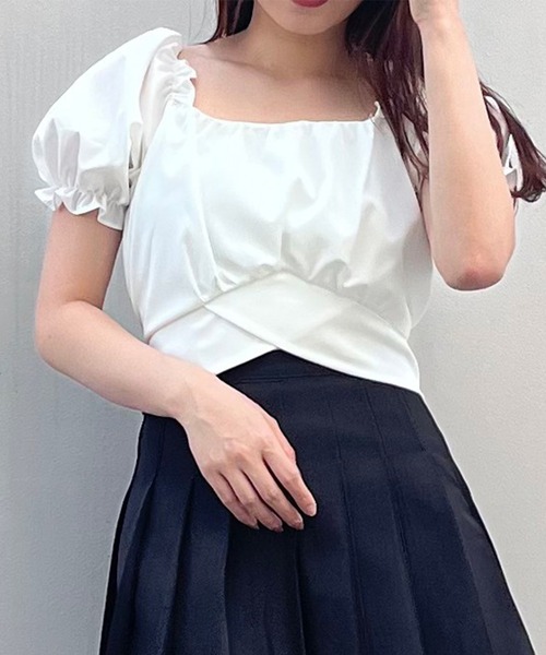 titty＆Co. PETIT by poyo（ティティーアンドコープティバイポヨ）の「【titty&Co.PETIT by POYO】バックリボンパフスリーブブラウス（シャツ/ブラウス・レディース・ブラック/ホワイト・FREE）」の16枚目の写真