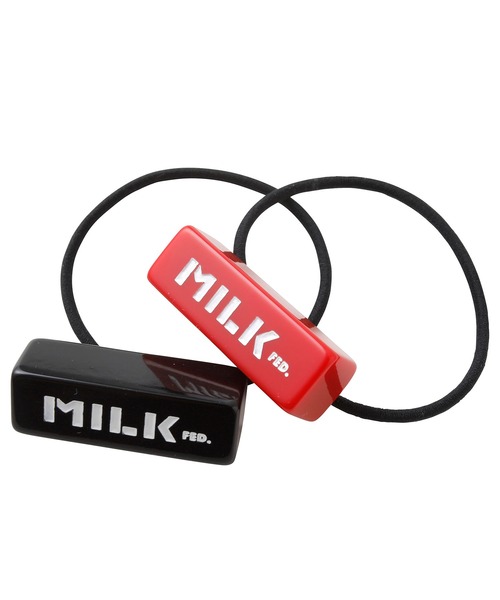 MILKFED.（ミルクフェド）の「BAR LOGO HAIR ELASTIC（ヘアゴム・レディース・ブラック/レッド・ONE SIZE）」の6枚目の写真