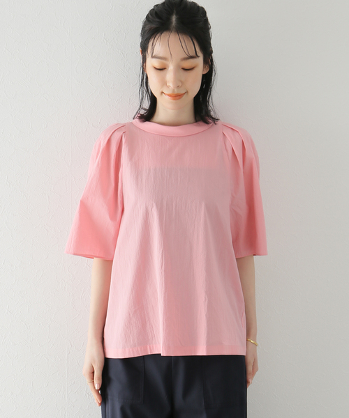 La TOTALITE(ラトータリテ)の「コットンコードボイルロールネックブラウス(シャツ/ブラウス・レディース・バーガンディー/ブラック・FREE)」の19枚目の写真