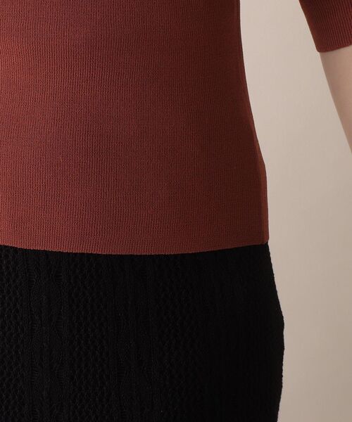 OPAQUE.CLIP（オペークドットクリップ）の「◆シアー編みデザイン半袖ニット（ニット/セーター・レディース・ホワイト系/ブラック/ピンク系/マスタード・38）」の10枚目の写真