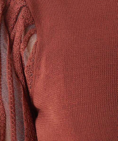 OPAQUE.CLIP（オペークドットクリップ）の「◆シアー編みデザイン半袖ニット（ニット/セーター・レディース・ホワイト系/ブラック/ピンク系/マスタード・38）」の17枚目の写真