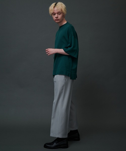 CITY TOKYO（シティトウキョウ）の「オーバーサイズハイゲージニット（ニット/セーター・メンズ・グレー/オフホワイト/ブルー/グリーン・1/2）」の13枚目の写真