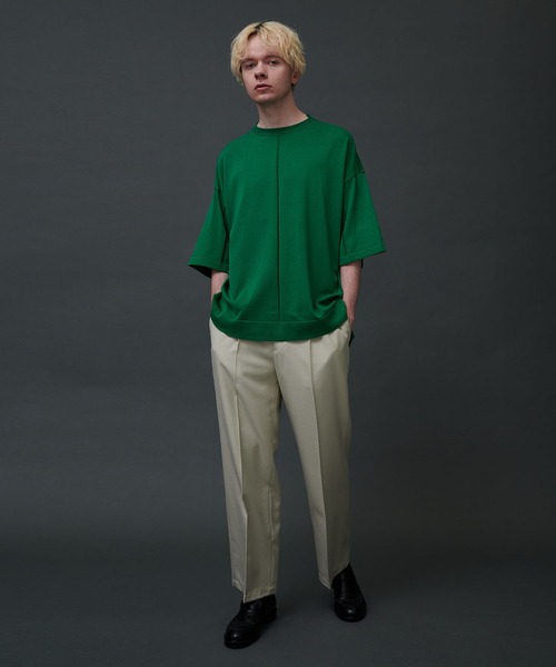 CITY TOKYO（シティトウキョウ）の「オーバーサイズハイゲージニット（ニット/セーター・メンズ・グレー/オフホワイト/ブルー/グリーン・1/2）」の6枚目の写真