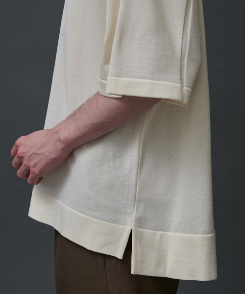 CITY TOKYO（シティトウキョウ）の「オーバーサイズハイゲージニット（ニット/セーター・メンズ・グレー/オフホワイト/ブルー/グリーン・1/2）」の11枚目の写真