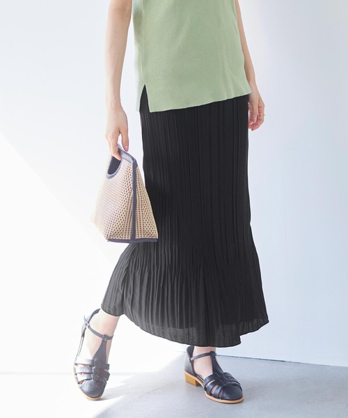 KOBE LETTUCE（コウベレタス）の「ランダムプリーツマーメイドスカート（スカート・レディース・ベージュ/ラベンダー/ブラウン/ブラック・FREE）」の2枚目の写真