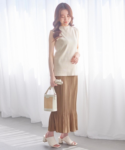 KOBE LETTUCE（コウベレタス）の「ランダムプリーツマーメイドスカート（スカート・レディース・ベージュ/ラベンダー/ブラウン/ブラック・FREE）」の7枚目の写真