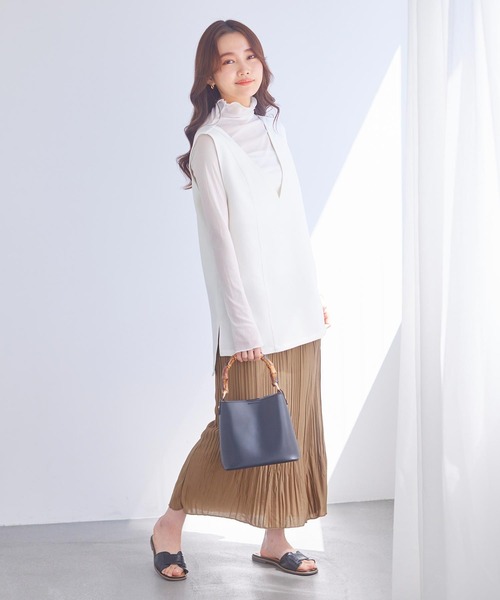 KOBE LETTUCE（コウベレタス）の「ランダムプリーツマーメイドスカート（スカート・レディース・ベージュ/ラベンダー/ブラウン/ブラック・FREE）」の17枚目の写真