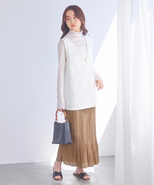 KOBE LETTUCE（コウベレタス）の「ランダムプリーツマーメイドスカート（スカート・レディース・ベージュ/ラベンダー/ブラウン/ブラック・FREE）」の16枚目の写真