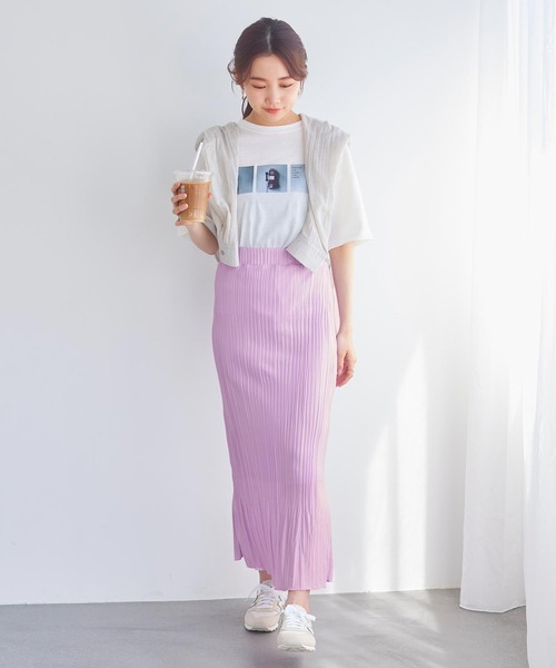 KOBE LETTUCE（コウベレタス）の「ランダムプリーツマーメイドスカート（スカート・レディース・ベージュ/ラベンダー/ブラウン/ブラック・FREE）」の13枚目の写真