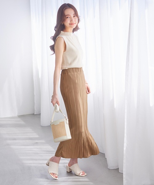 KOBE LETTUCE（コウベレタス）の「ランダムプリーツマーメイドスカート（スカート・レディース・ベージュ/ラベンダー/ブラウン/ブラック・FREE）」の12枚目の写真