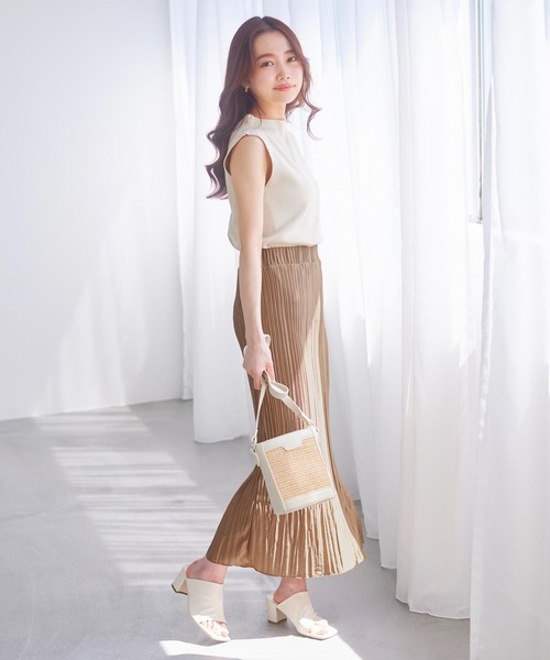 KOBE LETTUCE（コウベレタス）の「ランダムプリーツマーメイドスカート（スカート・レディース・ベージュ/ラベンダー/ブラウン/ブラック・FREE）」の10枚目の写真