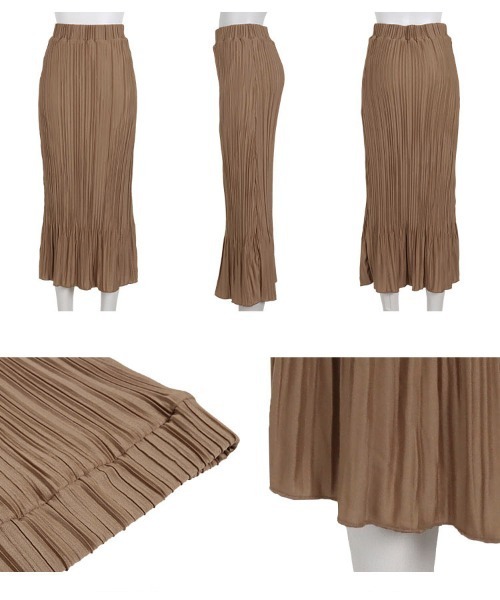 KOBE LETTUCE（コウベレタス）の「ランダムプリーツマーメイドスカート（スカート・レディース・ベージュ/ラベンダー/ブラウン/ブラック・FREE）」の11枚目の写真