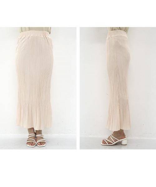 KOBE LETTUCE（コウベレタス）の「ランダムプリーツマーメイドスカート（スカート・レディース・ベージュ/ラベンダー/ブラウン/ブラック・FREE）」の19枚目の写真