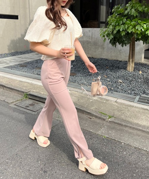 one after another NICE CLAUP(ワンアフターアナザーナイスクラップ)の「バイキーヒールストラップサンダル(サンダル・レディース・ブラウン/イエロー/アイボリー・SMALL/MEDIUM/LARGE)」の9枚目の写真