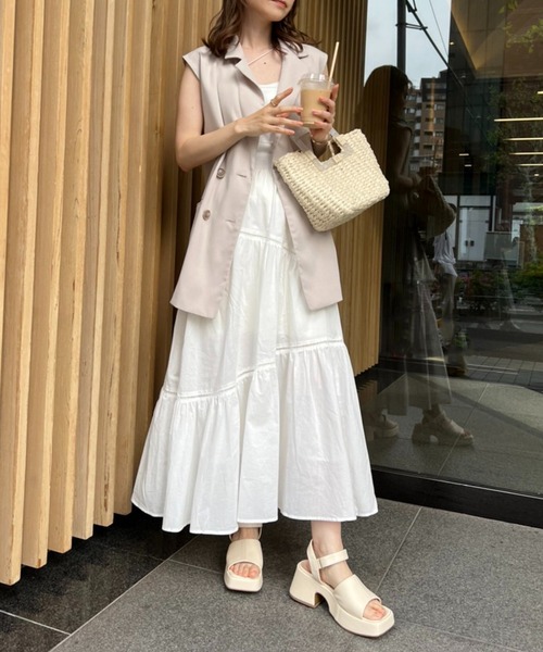 one after another NICE CLAUP(ワンアフターアナザーナイスクラップ)の「バイキーヒールストラップサンダル(サンダル・レディース・ブラウン/イエロー/アイボリー・SMALL/MEDIUM/LARGE)」の8枚目の写真