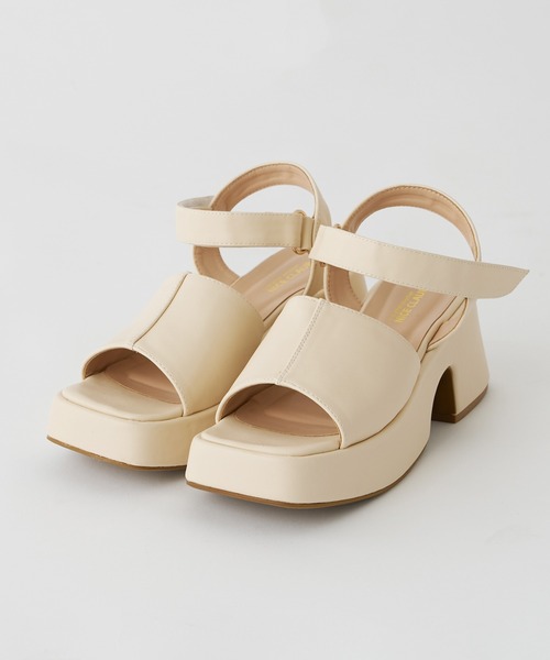 one after another NICE CLAUP(ワンアフターアナザーナイスクラップ)の「バイキーヒールストラップサンダル(サンダル・レディース・ブラウン/イエロー/アイボリー・SMALL/MEDIUM/LARGE)」の15枚目の写真