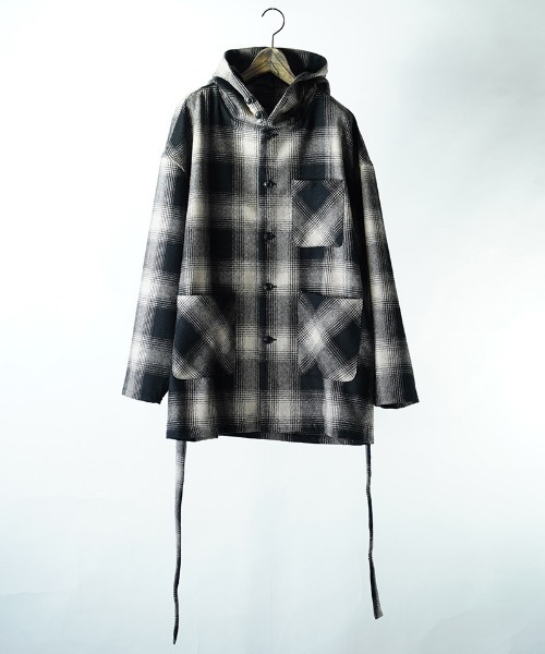 EGO TRIPPING（エゴトリッピング）の「mj8594-EGO×PROPA WOOL HOODIE ROBE　ローブ（カバーオール・メンズ・アイボリー/グリーン・46/48）」の13枚目の写真