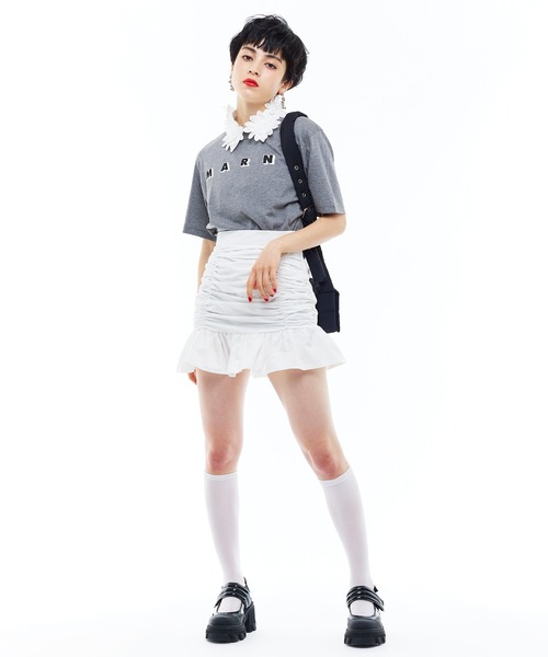 Narcissus（ナルシス）の「【Narcissus】シャーリングフリルスカート（スカート・レディース・ホワイト/ブラック・FREE）」の11枚目の写真