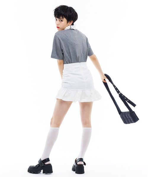 Narcissus（ナルシス）の「【Narcissus】シャーリングフリルスカート（スカート・レディース・ホワイト/ブラック・FREE）」の8枚目の写真