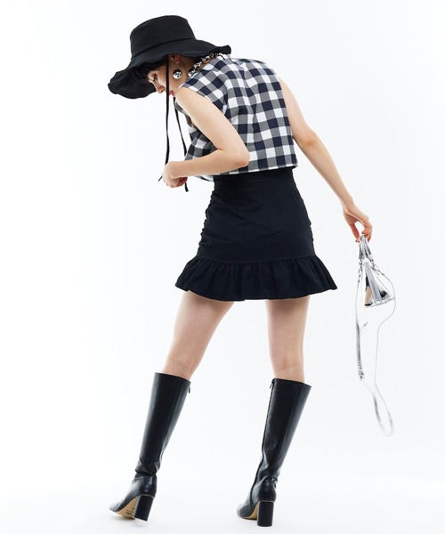 Narcissus（ナルシス）の「【Narcissus】シャーリングフリルスカート（スカート・レディース・ホワイト/ブラック・FREE）」の3枚目の写真