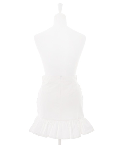 Narcissus（ナルシス）の「【Narcissus】シャーリングフリルスカート（スカート・レディース・ホワイト/ブラック・FREE）」の5枚目の写真