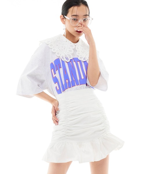 Narcissus（ナルシス）の「【Narcissus】シャーリングフリルスカート（スカート・レディース・ホワイト/ブラック・FREE）」の22枚目の写真