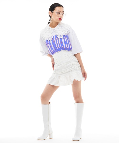 Narcissus（ナルシス）の「【Narcissus】シャーリングフリルスカート（スカート・レディース・ホワイト/ブラック・FREE）」の21枚目の写真