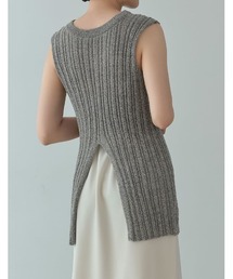 Re:EDIT | 前後2WAYリネンタッチセンタースリットニットチュニック(ニット/セーター)