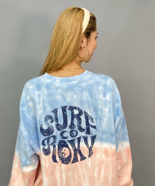ROXY(ロキシー)の「ROXY/ロキシー ビッグシルエット/オーバーサイズ/無地/タイダイ柄バックプリントスウェット/トレーナー RPO224015(スウェット・レディース・ブラウン/グリーン/マルチ・S/M)」の3枚目の写真