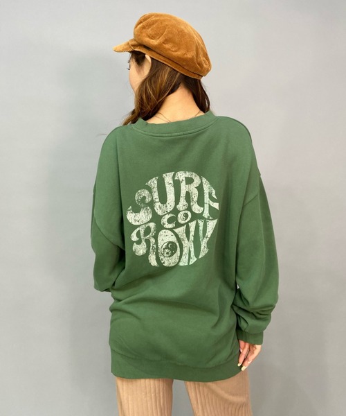 ROXY(ロキシー)の「ROXY/ロキシー ビッグシルエット/オーバーサイズ/無地/タイダイ柄バックプリントスウェット/トレーナー RPO224015(スウェット・レディース・ブラウン/グリーン/マルチ・S/M)」の9枚目の写真