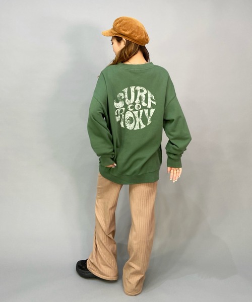 ROXY(ロキシー)の「ROXY/ロキシー ビッグシルエット/オーバーサイズ/無地/タイダイ柄バックプリントスウェット/トレーナー RPO224015(スウェット・レディース・ブラウン/グリーン/マルチ・S/M)」の11枚目の写真
