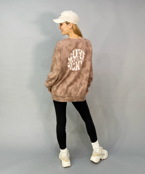 ROXY(ロキシー)の「ROXY/ロキシー ビッグシルエット/オーバーサイズ/無地/タイダイ柄バックプリントスウェット/トレーナー RPO224015(スウェット・レディース・ブラウン/グリーン/マルチ・S/M)」の7枚目の写真