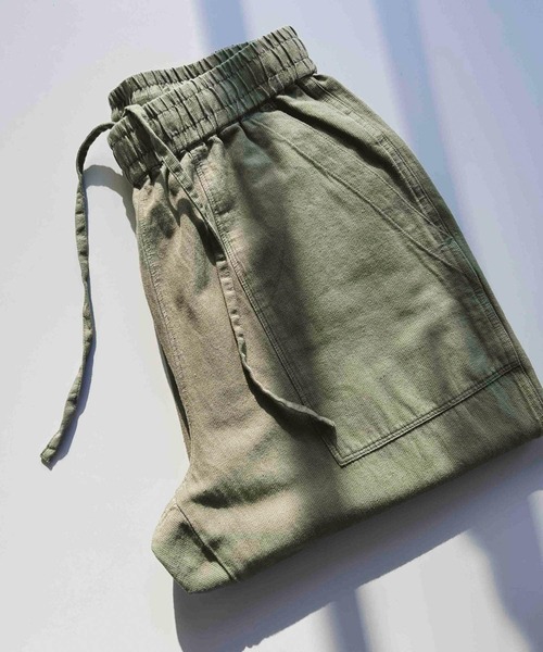 URBAN RESEARCH DOORS（アーバンリサーチドアーズ）の「綿麻テーパードベイカーパンツ（その他パンツ・メンズ・オリーブ/インディゴブルー/ベージュ/アイボリー・MEDIUM/SMALL/LARGE）」の3枚目の写真