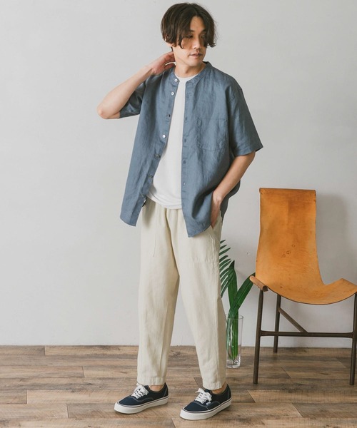 URBAN RESEARCH DOORS（アーバンリサーチドアーズ）の「綿麻テーパードベイカーパンツ（その他パンツ・メンズ・オリーブ/インディゴブルー/ベージュ/アイボリー・MEDIUM/SMALL/LARGE）」の12枚目の写真