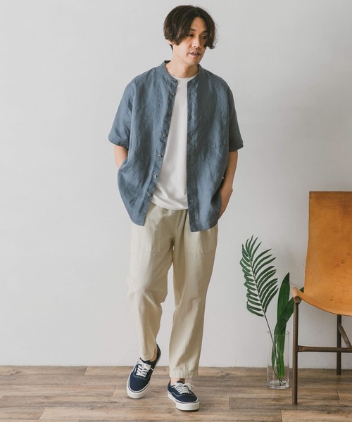 URBAN RESEARCH DOORS（アーバンリサーチドアーズ）の「綿麻テーパードベイカーパンツ（その他パンツ・メンズ・オリーブ/インディゴブルー/ベージュ/アイボリー・MEDIUM/SMALL/LARGE）」の14枚目の写真