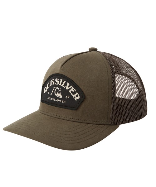 QUIKSILVER - QUIKSILVER クイックUS限定ロゴワッペントラッカーキャップ帽子１点物 QUIKSILVER - QUIKSILVERクイックシルバーUS限定ロゴワッペン