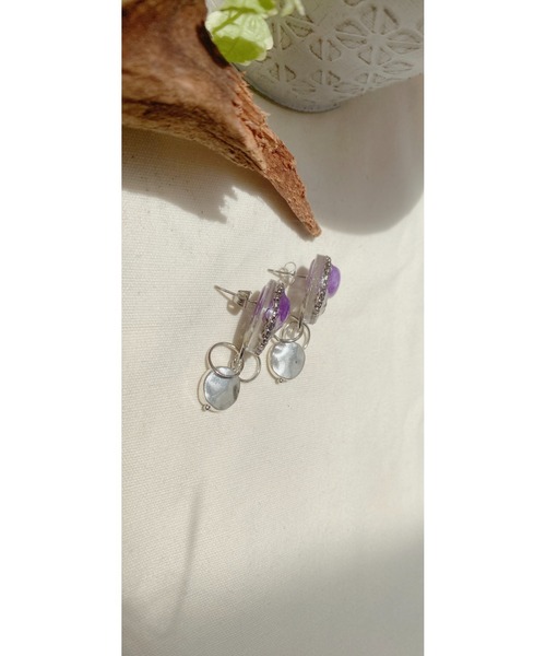 tone（トーン）の「【kapalililuna】Jewel resin pierce(MA)（ピアス（両耳用）・レディース・シルバー・FREE）」の5枚目の写真